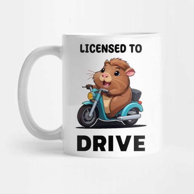 Licensed to Drive - Funny Guinea Pig on Moped by IDesign23